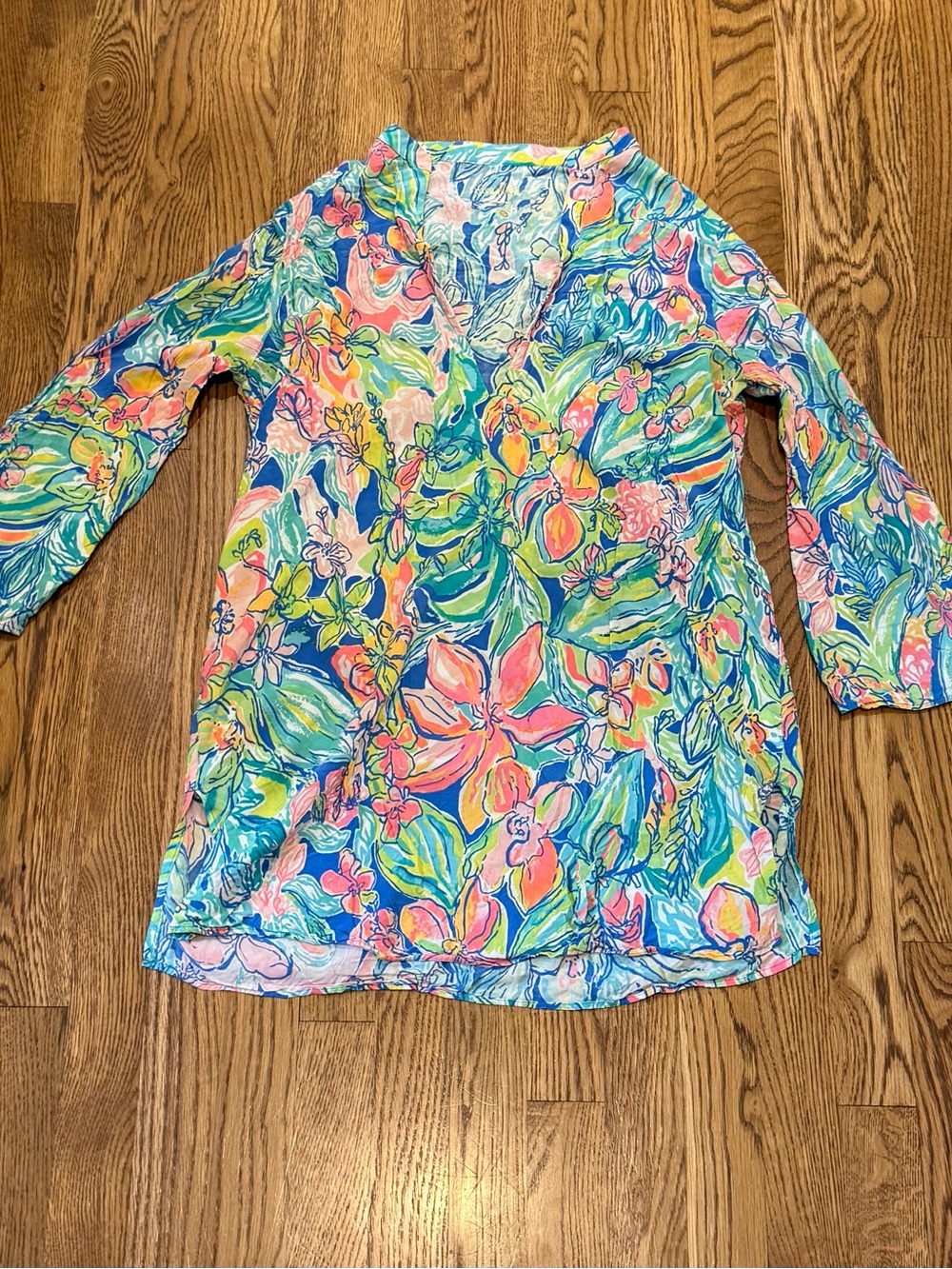 Lilly Pulitzer Multicolor Floral V-Neck Swim Coverup